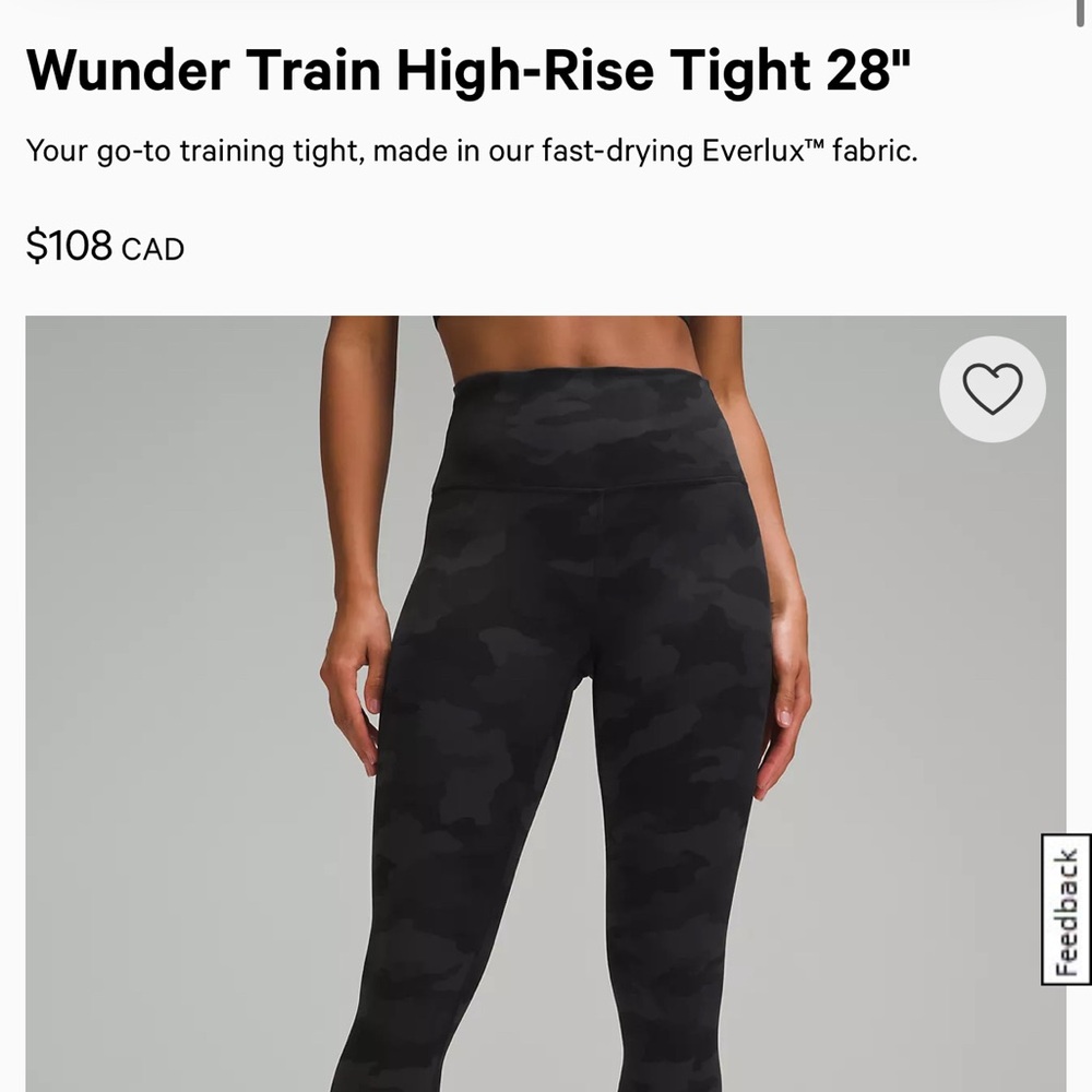 Lululemon Wonder Under Camo Leggings
